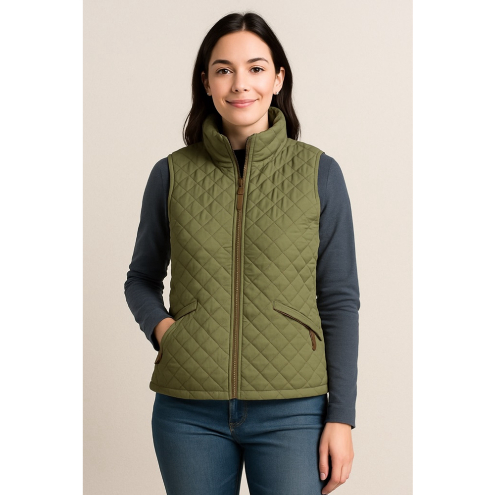 Jack Murphy Outdoor Quilted Vest Women’s Size UK 14 / EU 42 / US 12 –Olive Green